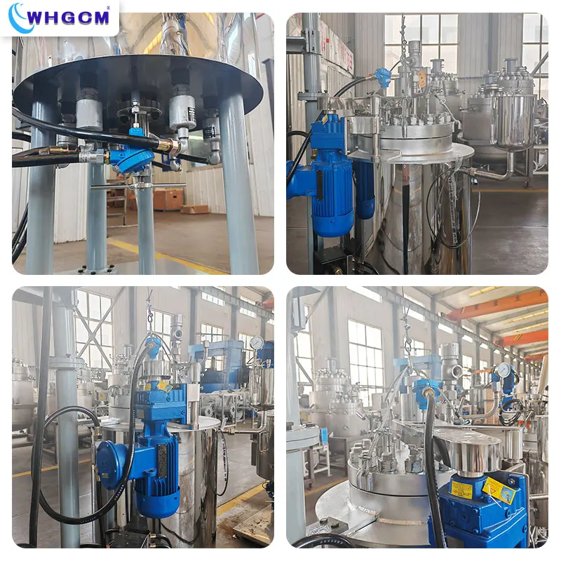 50L Magnetic sealed Stainless steel cladding plate  Reactor with electrical lifting device for easy operation