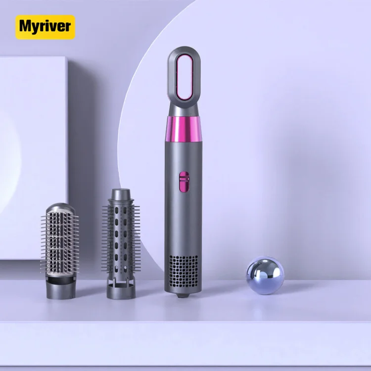 Myriver Wholesale Portable Negative Ion Hair Dryer Multifunctional Replaceable Head 3 In 1 Leafless Hair Dryer