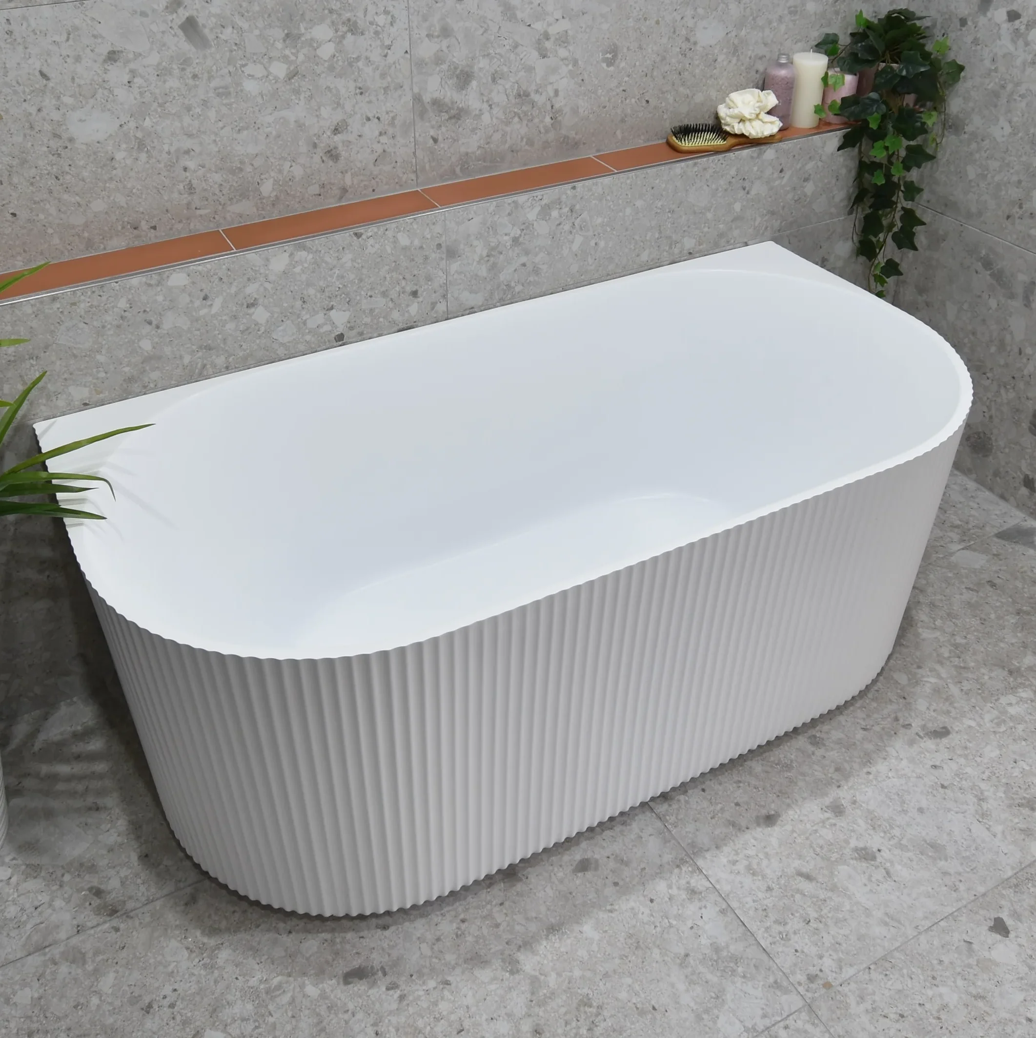 Classic and High-quality Fashion Back to wall Acrylic New hot sales Bathroom and hotel Soaking Bathtubs