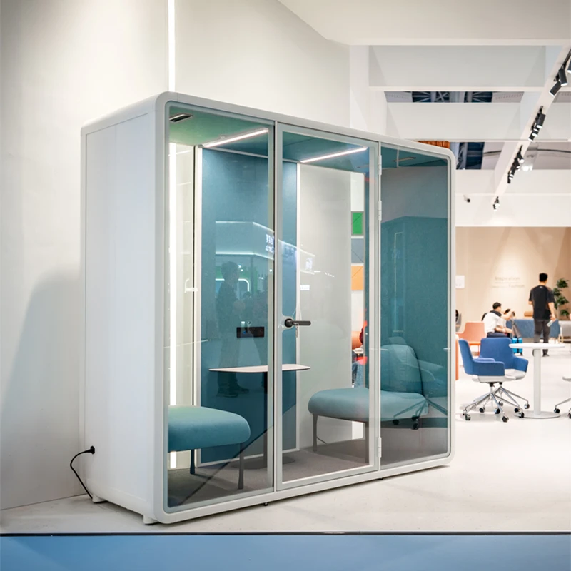 Support Ship To Port CIF Silent Office Meeting Pods 2 person Aluminum Frame With Laminated Glazed
