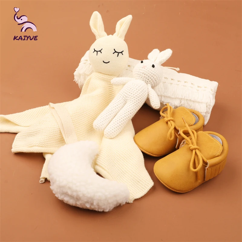 Cotton Infant Wrap & Rabbit Blanket Set Secure and Milestone Soothing Baby Gift for Bedroom Baby Muslin Swaddle