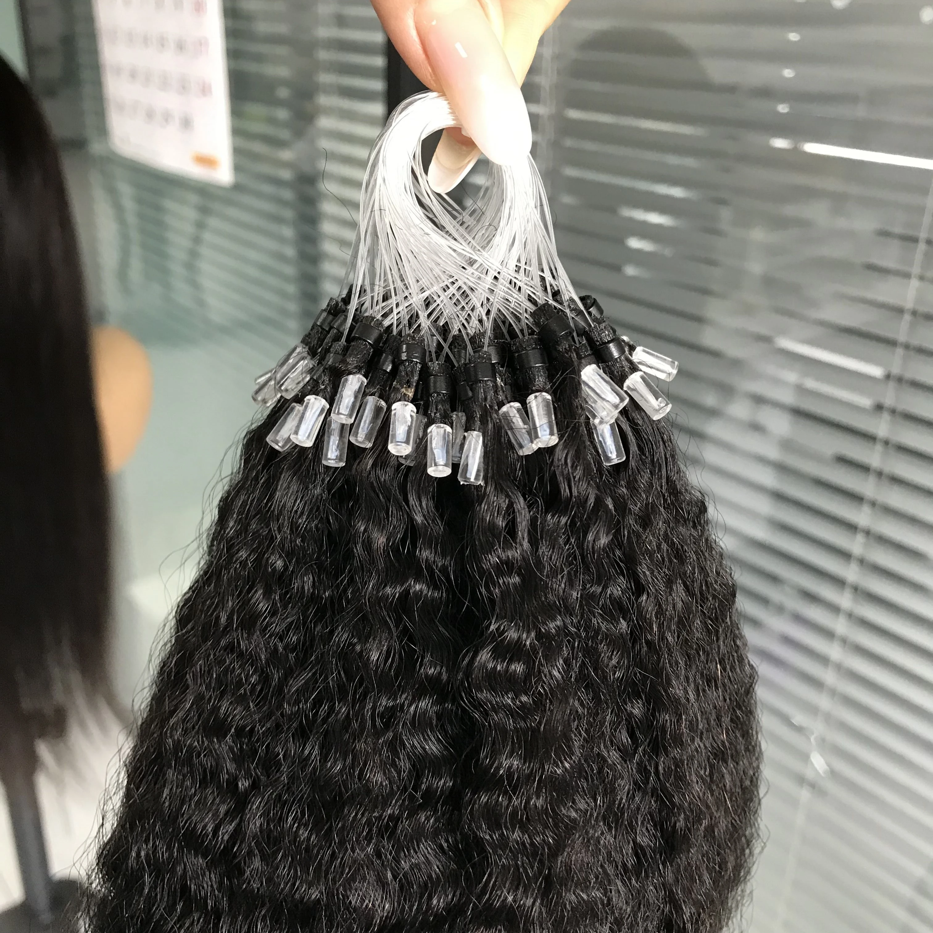 Easy Micro Ring/links/loop/beads Hair Extensions 1g/strand Micro Loop Hair Top Selles 12 a Remy Virgin Human Hair for Women