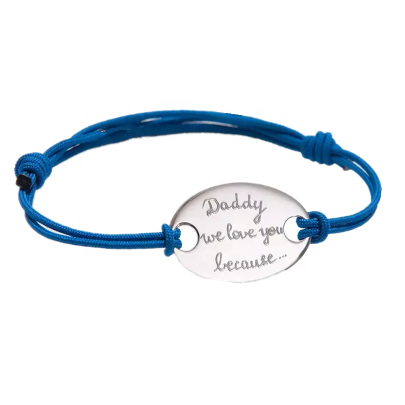 Недорогой браслет из хлопковой нейлоновой веревки с гравировкой имени, для мужчин и женщин