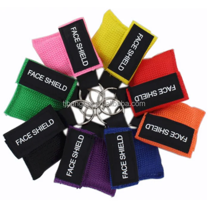 CPR Mask Rescue Face Shields With One-way Valve Breathing Barrier For First Aid Or AED Training