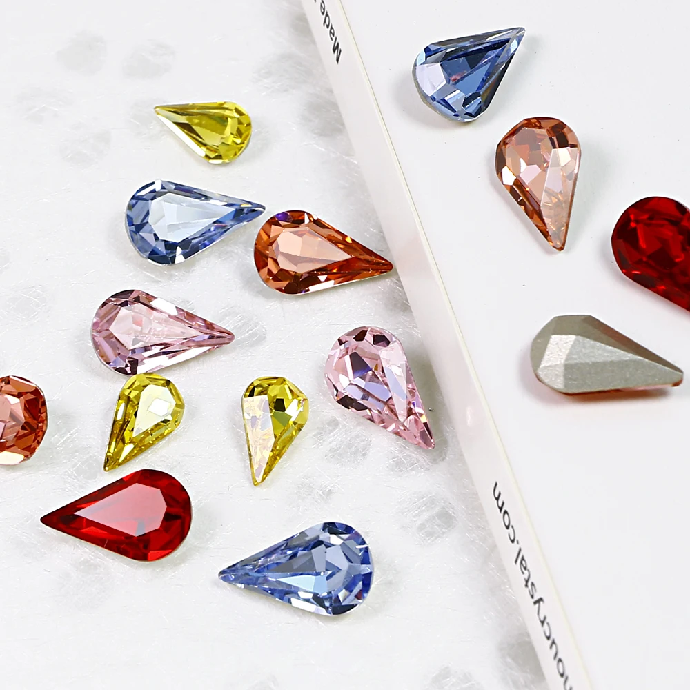 Dongzhou хрустальные каплевидные Стразы высокого качества без свинца небольшого размера K9 Необычные камни оптом для ювелирных изделий