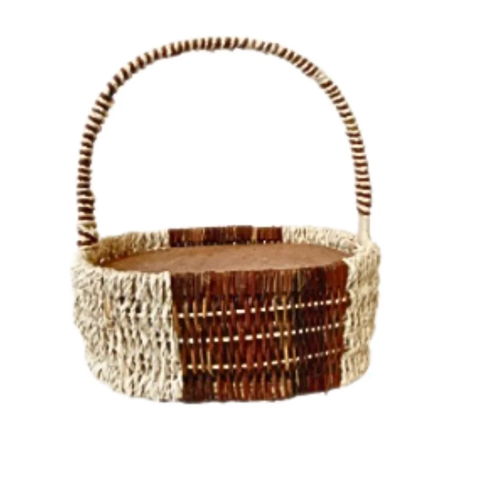 For Wedding Wicker Gift Basket Christmas Decorative New Vintage Picnic Storage Laundry Basket Home Decoration Trendy Rattan