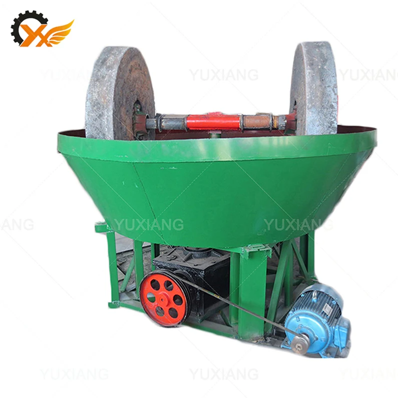 Gold Ore Beneficiation Equipment Mining Tools China 1200 Wet Pan Mill for Gold With Gold Concentrator