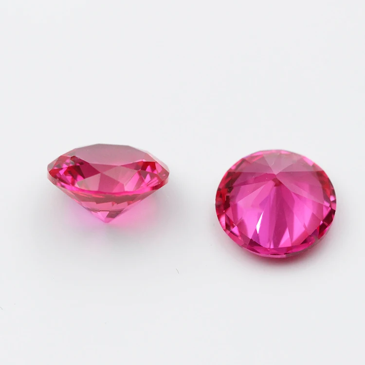 Factory Price Made In China Synthetic Ruby Round Cut Ruby 5# Color For Jewelry Market