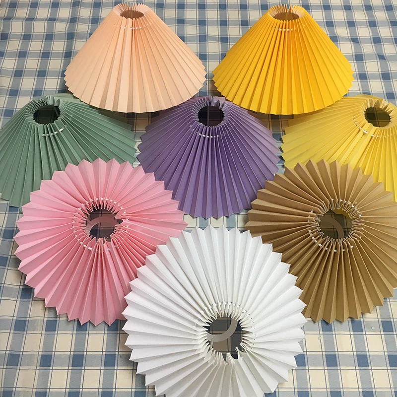 
Hot selling round PVC+fabric lampshade hardback pleated lamp shades for table and pendant lamps 