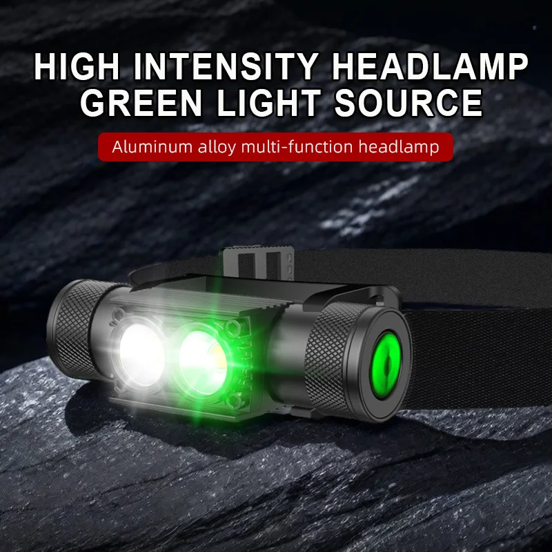 Wholesale Powerful USB-C Rechargeable LED Head Lamp Aluminum 18650 Lithium Battery Head Torch Camping Running Fishing