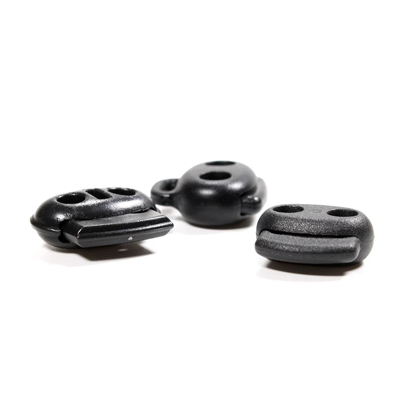 Factory Supply Double Hole Cord Lock Stopper Plastic Adjustable Cord Locks End Stopper for Garment Sportswear Gym Pants Shoelace