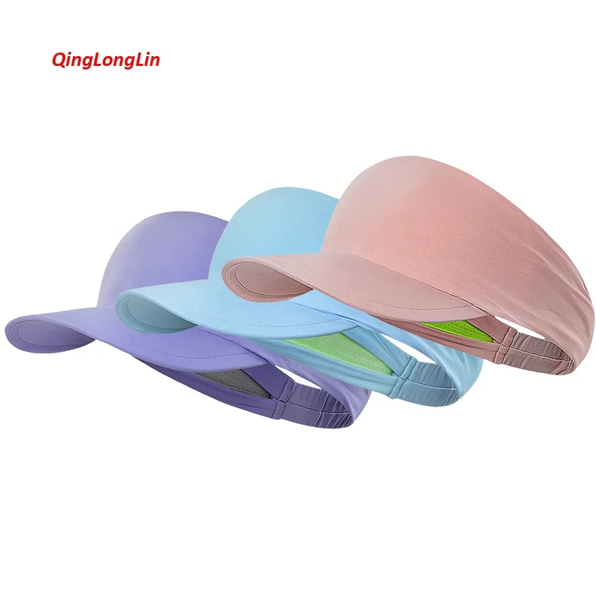 QingLongLin Sweat Absorption Cooling Visor Hat With Elastic Back Running Hat Headband  Sports Caps