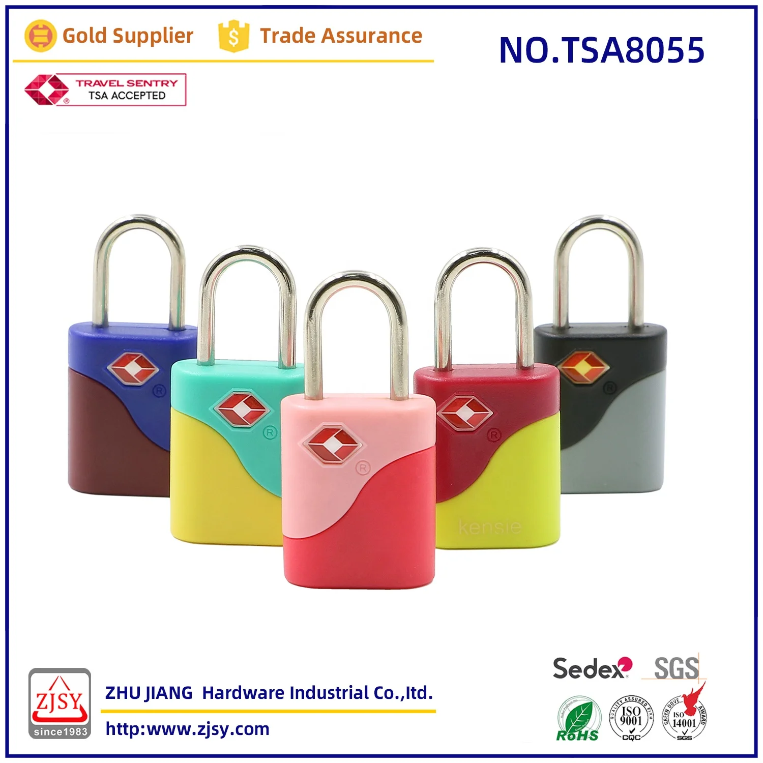 Tsa8055 patent approved high quality customs lock security travel backpack lock key padlock