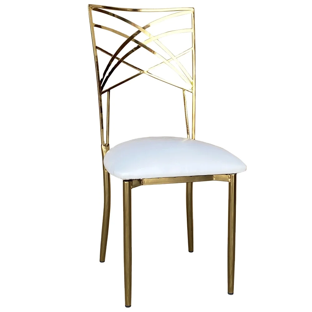 XINMOLL Factory wholesale price iron chrome gold wedding chairs banquet hall, ballroom, award ceremonies,  bridal dinning chairs