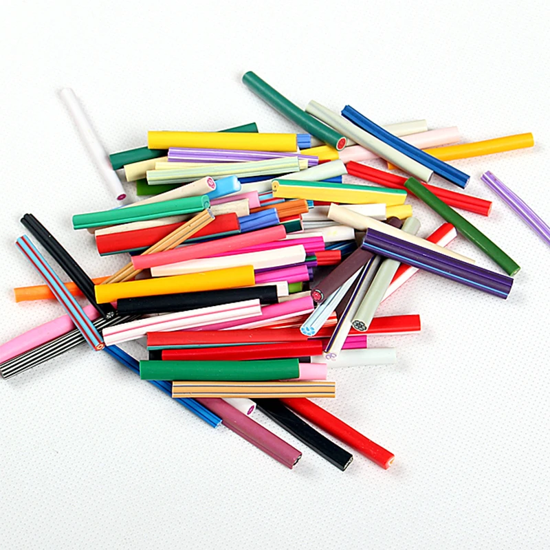 100Pcs/set Nail Art Decoration Cane fruit and flower Cutted canes Polymer clay Polymer clay strip Soft slice
