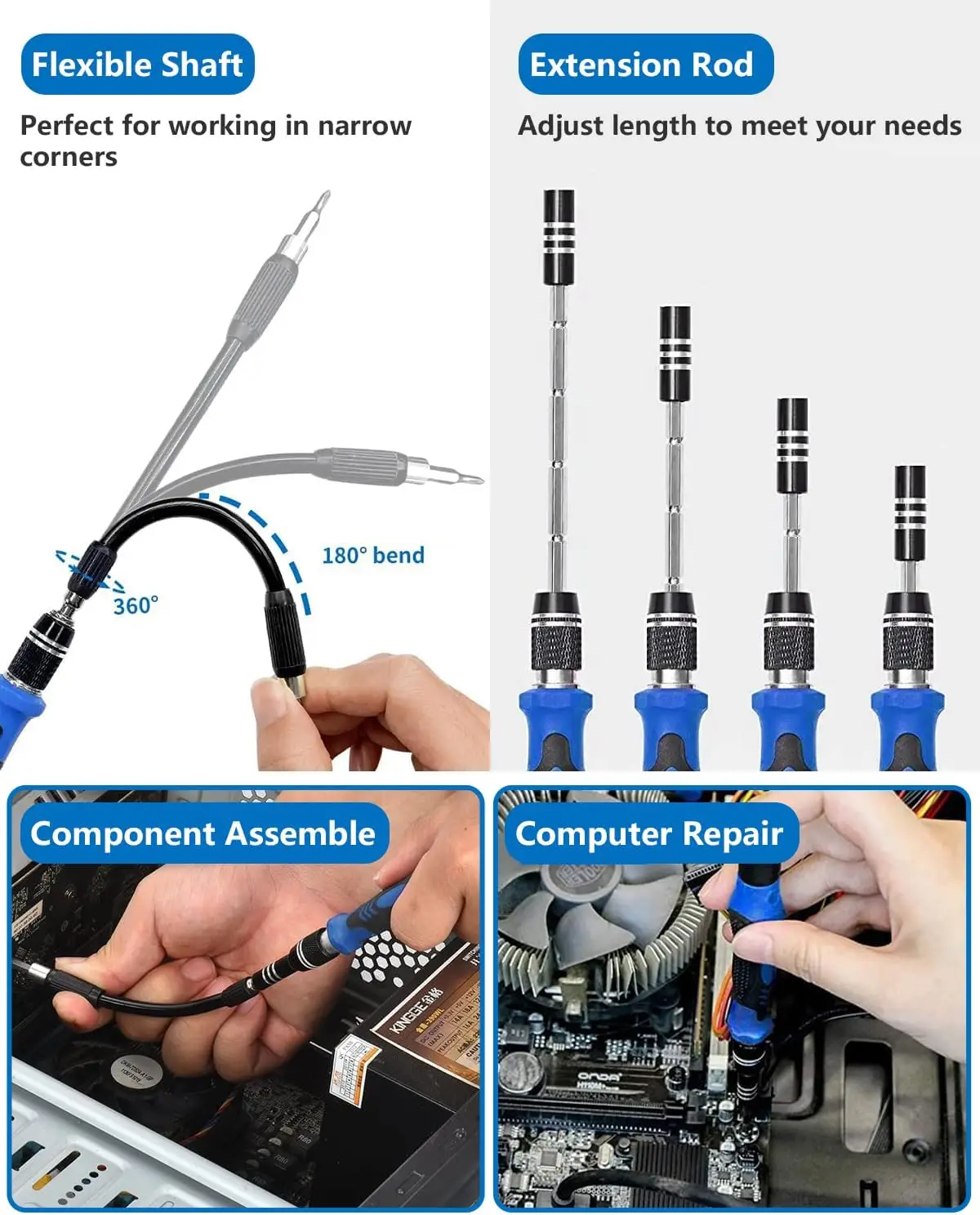 Peaktop  Precision Screwdriver Set, Computer Tool Kit, 146 PCS Laptop Screwdriver Kit