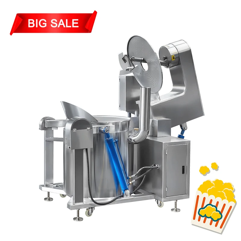 Automatic industrial caramel popcorn making machine big capacity commercial mushroom popcorn production line