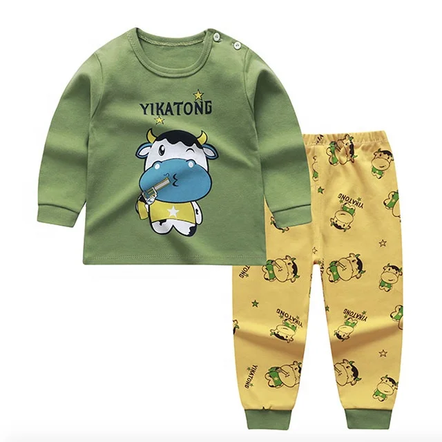 
Wholesale Baby Clothes set long Sleeve T-shirt and Pants 2 pieces Underwear Clothes Suits 