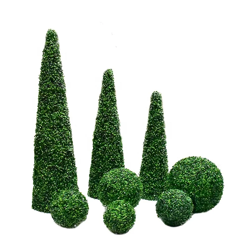 Christmas Decorations Festive Items Creative Artificial Boxwood Cone Natural Material Decorative Tower Tree