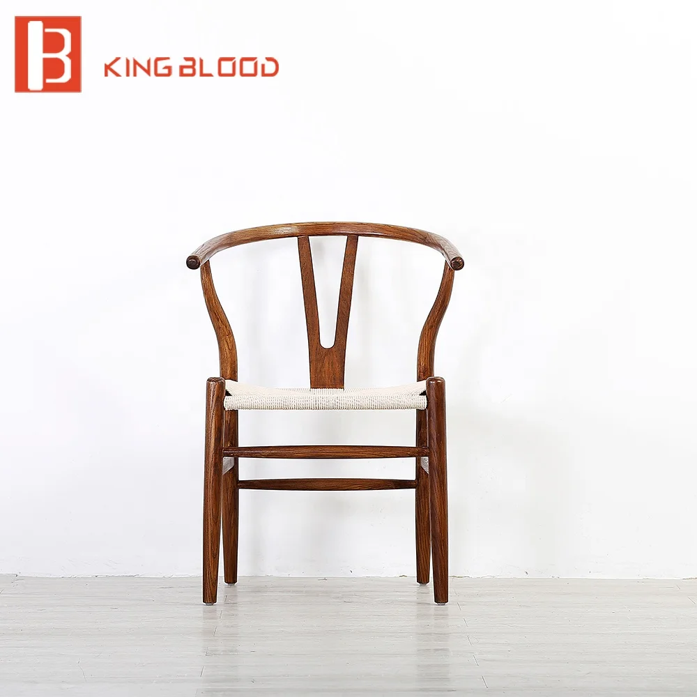 Single solid wood wooden chair for dining room furniture with armrest