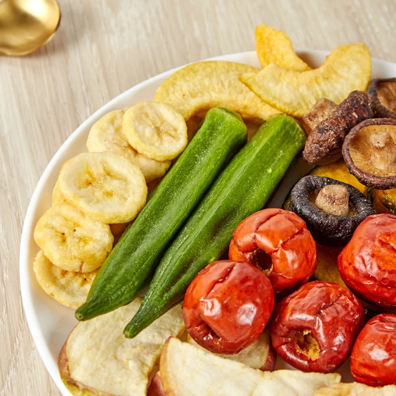 Wholesale mixed Premium  dried Dehydrated fruits and vegetables Dry Healthy chips Dried snacks  dried fruit Crispy halal food