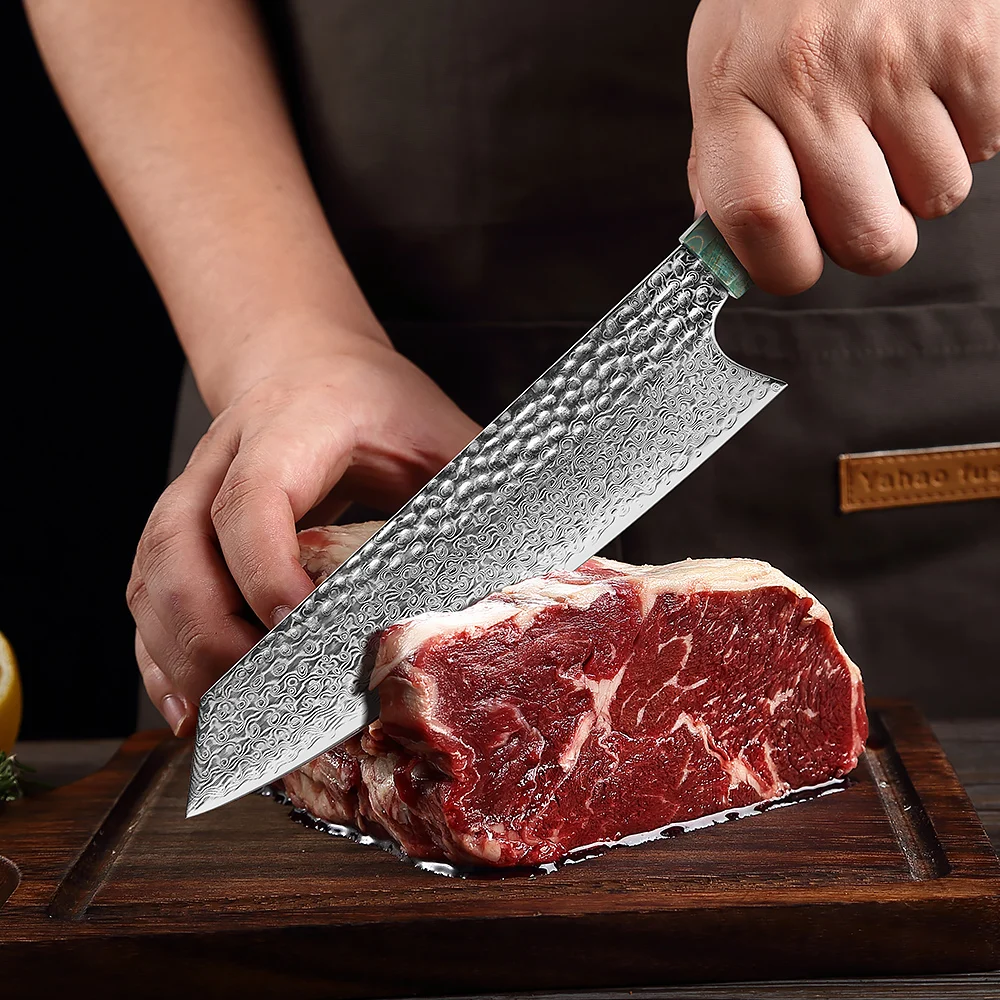 XITUO Professional Kiritsuke Knife Damascus Steel Sushi Slicing Knives Cleaver High-end Resin Handle Kitchen Chef Cooking Tools