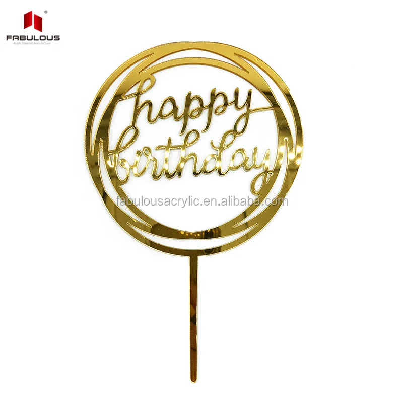 FABULOUS party decorations wedding acrylic mirror gold chocolate decoration acrylic sheet for cupcake topper