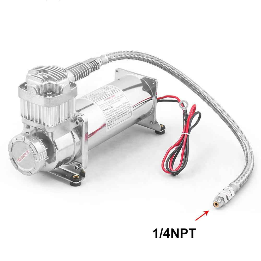 Car Accessories Universal 1/4NPT or 3/8NPT Chrome 200PSI 480C 12V Air Suspension Compressor Pump Kit BX102151 SL