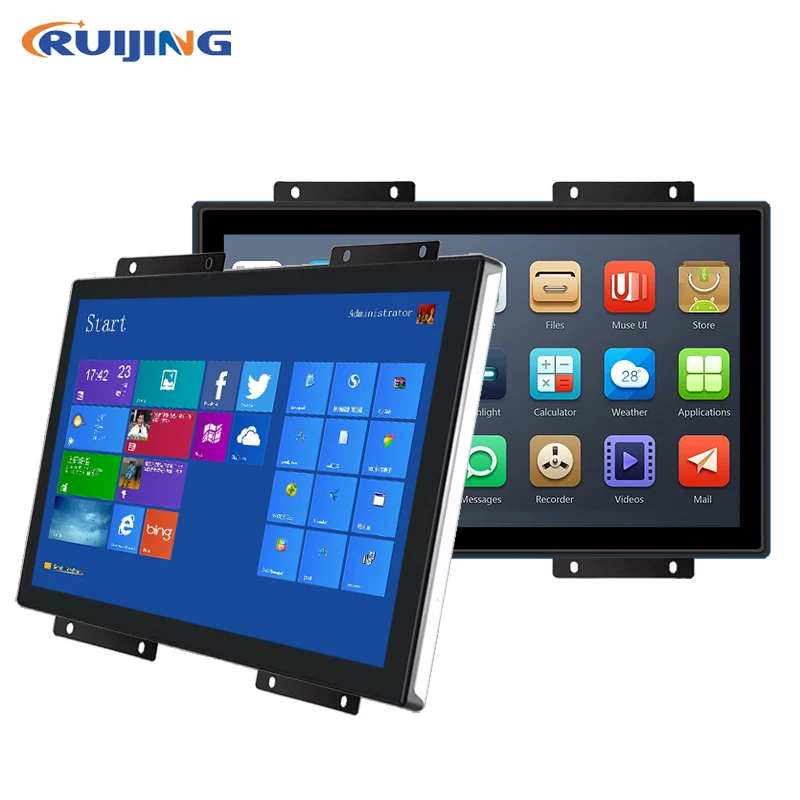 Tempered Glass Waterproof Industrial Wall Mounted Android Tablet 13.3 12 21 15.6 Inch Open Frame Monitor
