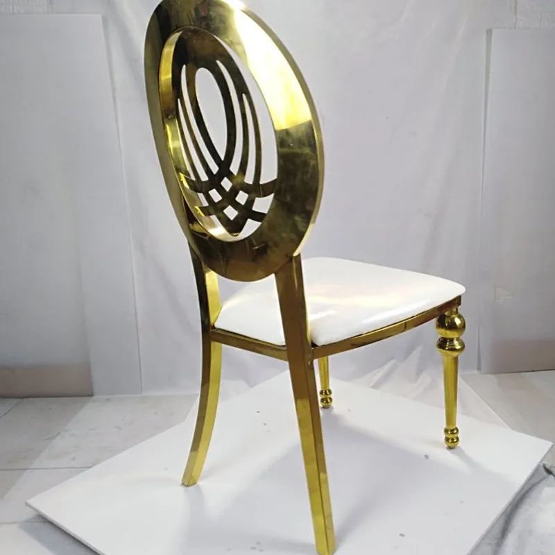 Wholesale Luxury Furniture Hotel Banquet Golden Stainless Steel Metal Frame Wedding Dining Chairs For Wedding Event Party