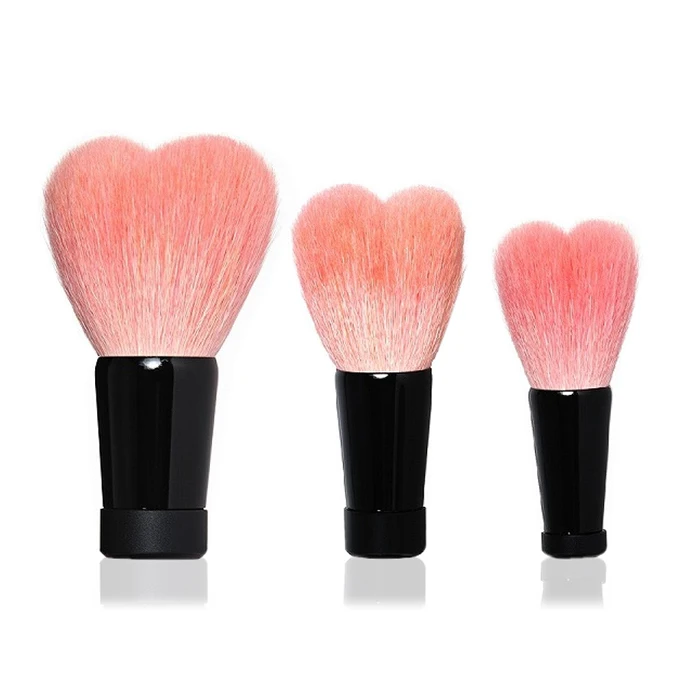 Japanese heart shaped 3D natural hair scrub face cleasing brush