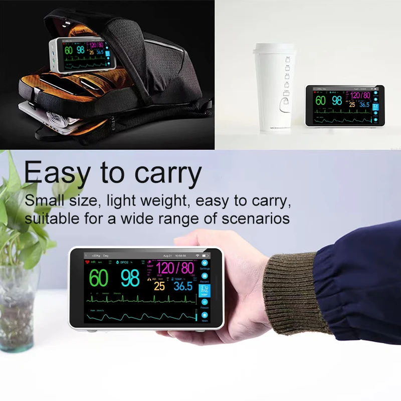 Professional Vet Monitor SpO2 blood pressure pulse rate blue tooth portable animal monitoring blood pressure Veterinary pet