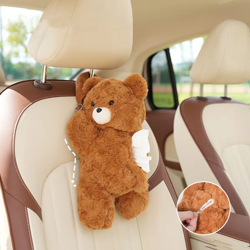 Cartoon teddy bear Plush tissue box stuffed animal toys plush tissue box plush Kawaii Cute Soft Plush Tissue Box Cover For cars