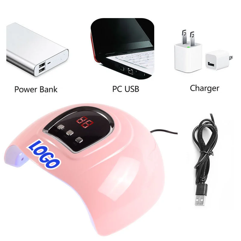 54w Large Space Dual Light Source UV Nail Lamp Pink Led Light Therapy Machine Nail Light Therapy Machine Nail Lamp
