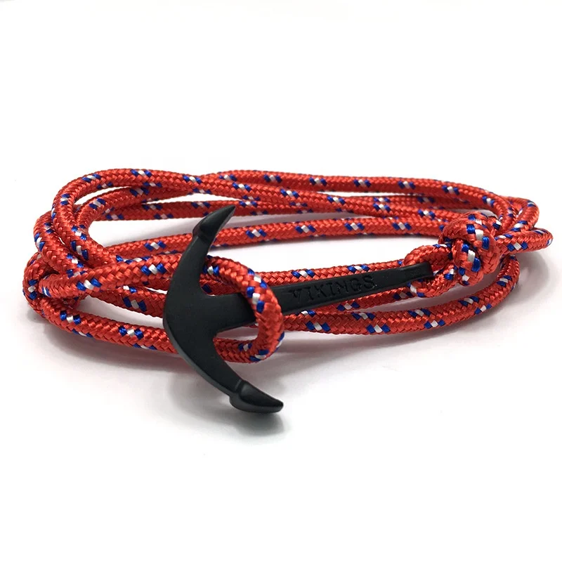 Hot selling pirate ship anchor bracelet Viking handmade woven navy jewelry wholesale