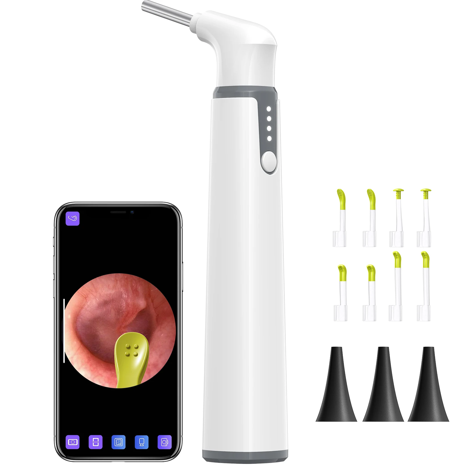 2022 Newest wireless Safe Silicone Soft Scoops Earwax Removal Tool Ear Wax Removal Spiral Smart Ear Cleaner with Camera