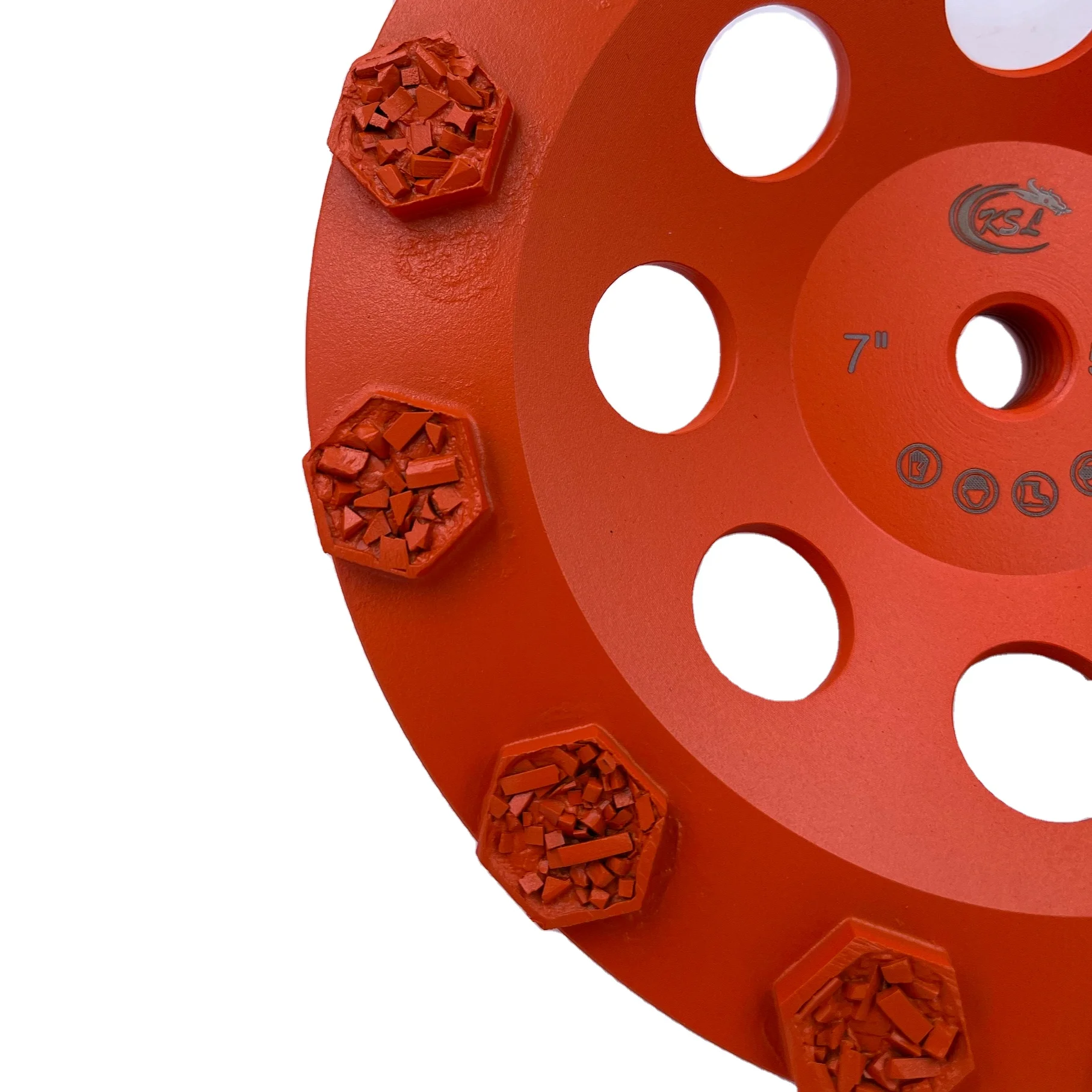 PCD Diamond Concrete Floor Abrasive Grinding Plate Cup Wheel 7 inch