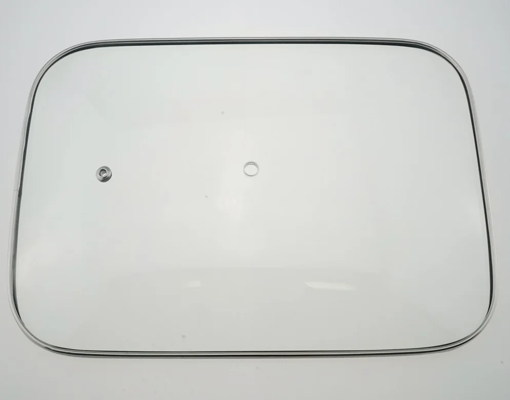 Heat Resistant Glass Cover Rectangle Glass Lid With Stainless Steel Rim