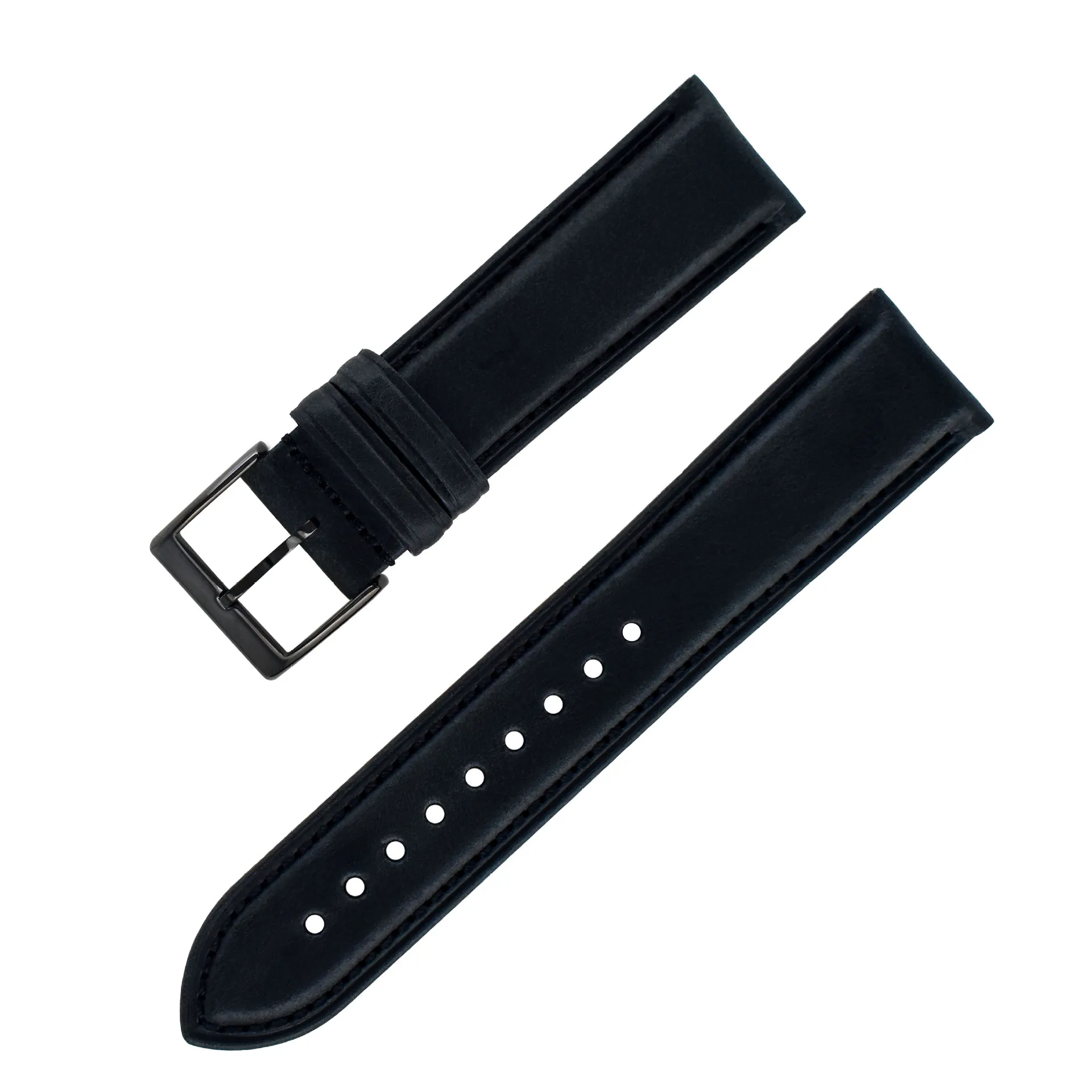 Steel butterfly buckle first layer cowhide leather watch strap accessories Italy high-end oil wax leather strap