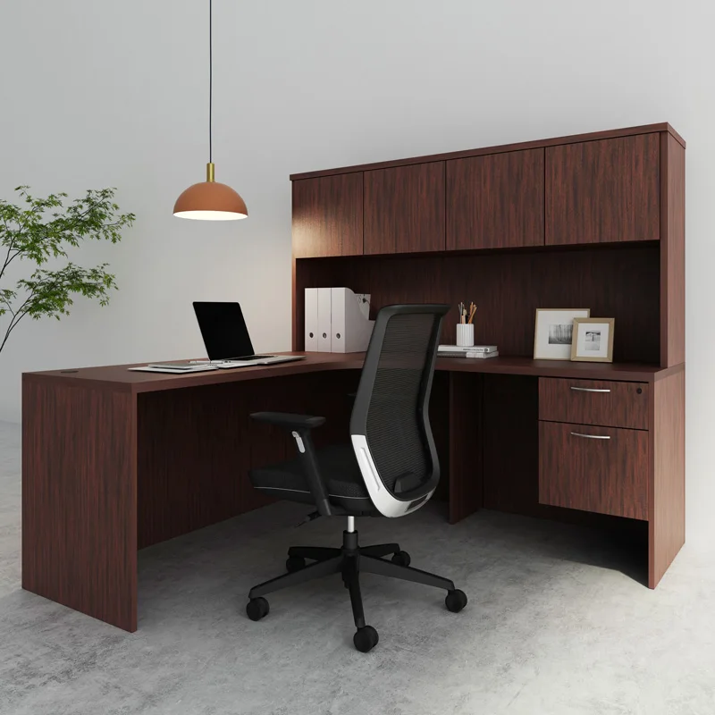 office furniture wooden executive office table desk design  L shape computer wood desk