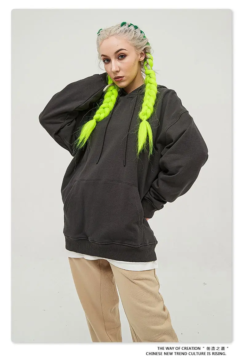 Wholesale Streetwear 360g Hoodie Oversize Custom Hoodies 100% Cotton Woman Fall Wear Women Hoodies Pullover Sweatshirts