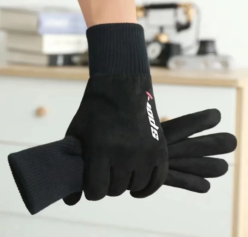 Bike Cycling Winter Gloves Hand Warm Sport Custom Touch Screen anti-slip Acrylic gloves for Man Soft Plain Spring Autumn
