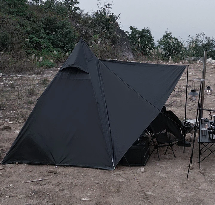 Wholesale Black Pyramidal Tents Camping Outdoor Black Knight Tent Family Tent