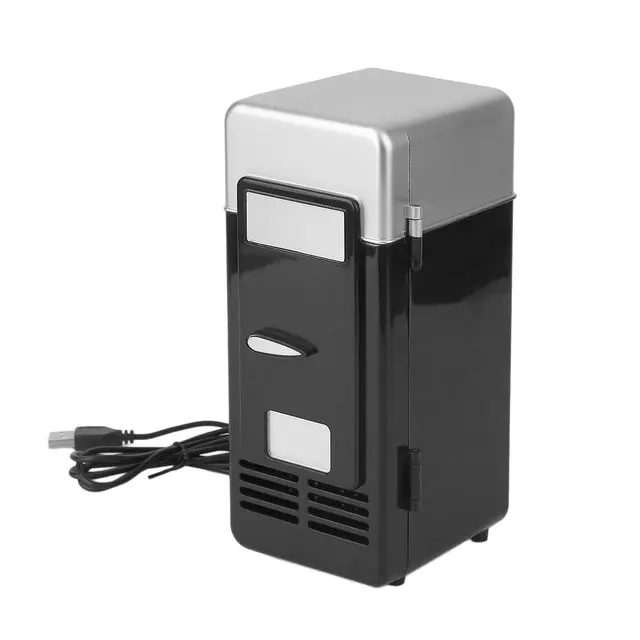 Настольный мини-холодильник USB-гаджет банки для напитков охладитель холодильник с внутренней светодиодной подсветкой использования в автомобиле