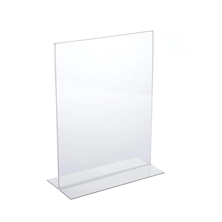 
Hot Sale Custom Printed T Shape Clear Acrylic Tabletop Menu Display Stand Acrylic Menu Holder 