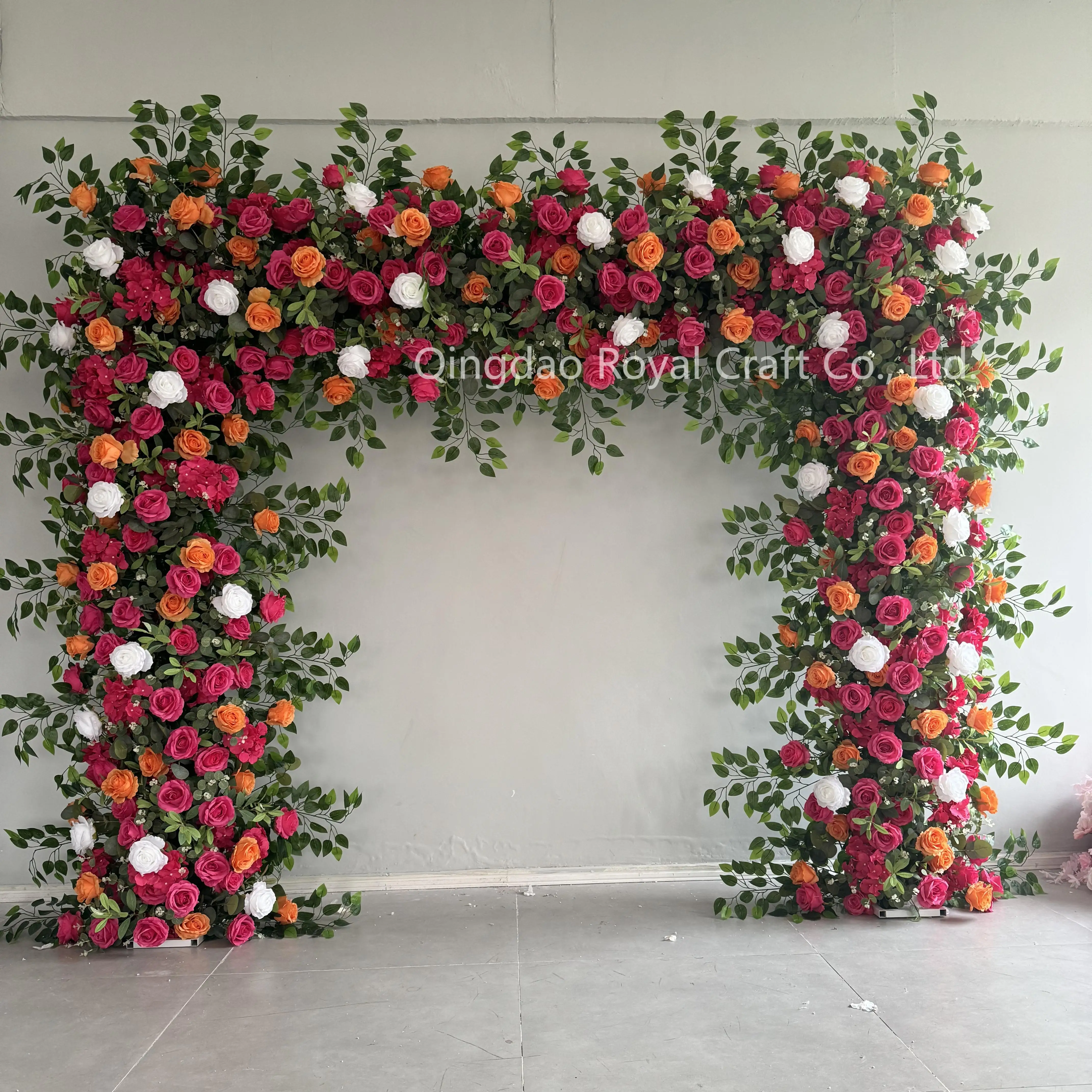 Artificial Flowers Event white Silk Rose Decoration Wedding babys breath Flower Arch Wedding Backdrop Decoration