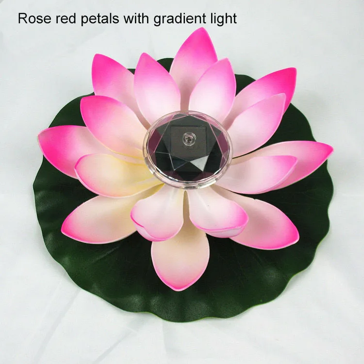 11.2 Inches Solar rechargeable Led Lotus Pool Water Lantern Eco-friendly Water  Floating  Lotus Wish Lantern