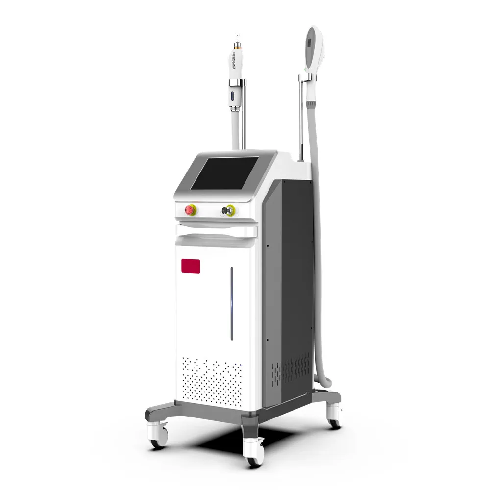 Vertical 2 in 1 painless 480nm 530nm 640nm ice cool IPL hair removal/ IPL epilator/ Q switched Nd YAG tattoo removal machine