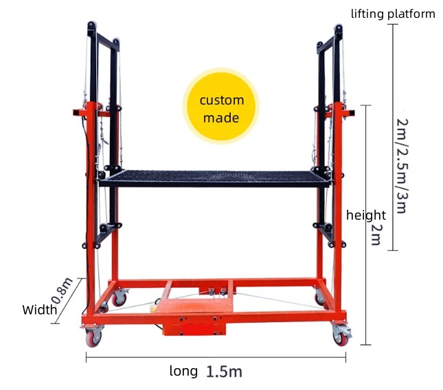 multiple models electric scaffold lift10m scaffolding lift portable 6m mobile foldable idoor electric scaffold platforms