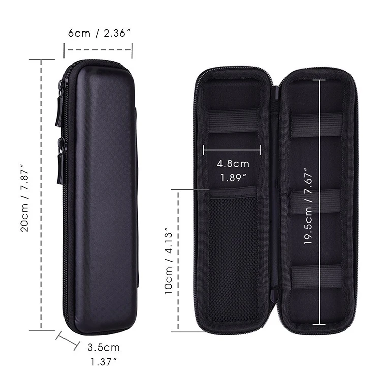 Wholesale multifunction black hard shell EVA box pencil case 2022 for carry touch pen stylus case